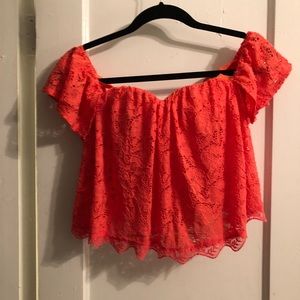 Orange off the shoulder top